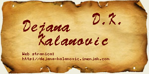 Dejana Kalanović vizit kartica
